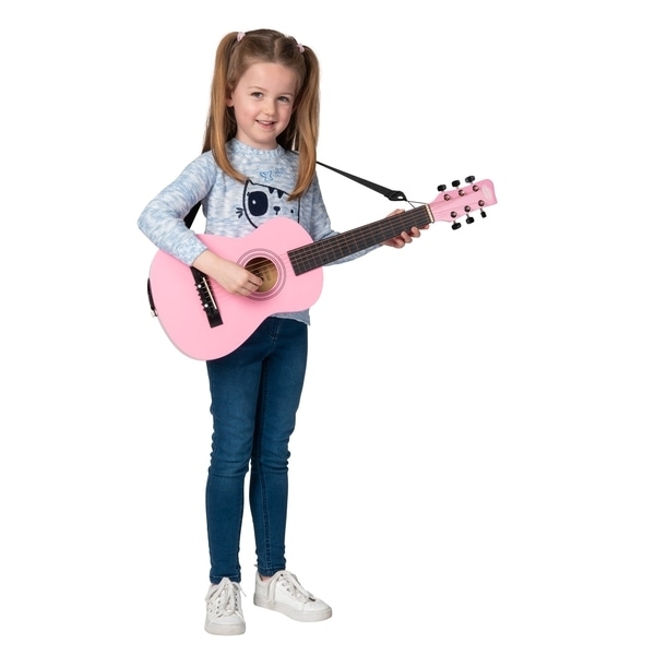 childrens pink acoustic guitar