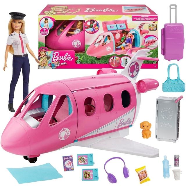 Barbie Dreamplane Playset Barbės svajonių lėktuvas su lėlė ir priedais