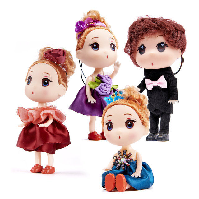 Dollhouse dolls 3 girls + 1 boy, 4 pcs. 12 cm