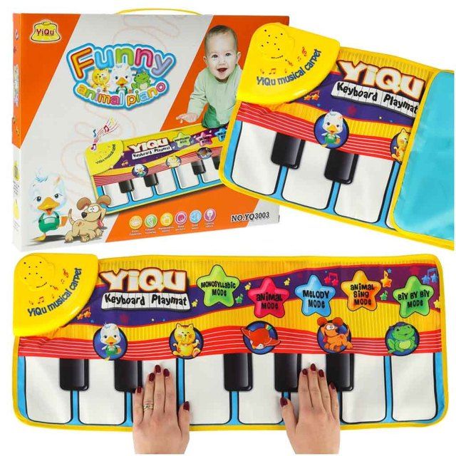 Educational mat Funny animal piano