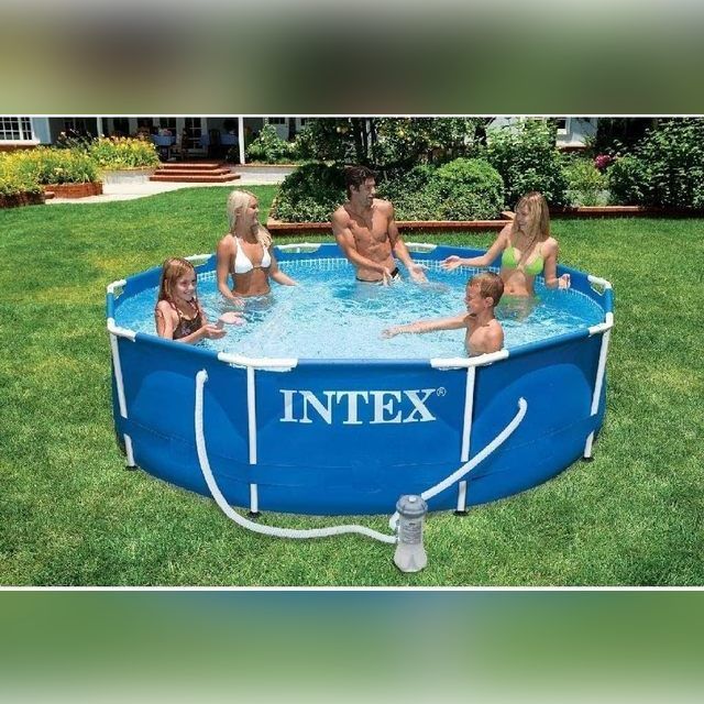 Karkasinis baseinas Intex Beachside Metal Frame With Cartridge Filter Pump 305x76 cm Pool