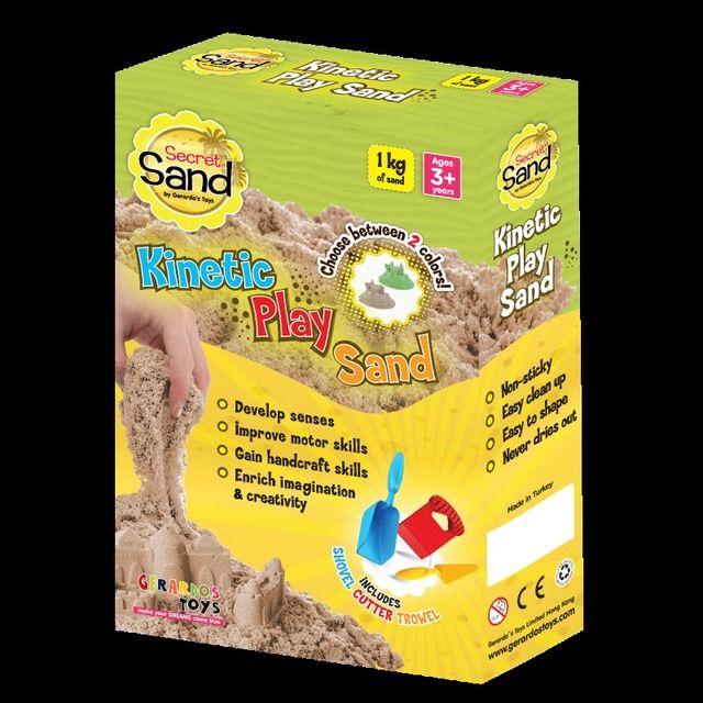 Kinetinio smėlio rinkinys Gerardo's Toys Secret Sand modeliavimo smėlis su 3 įrankiais, žalias 1 kg