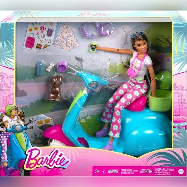 Barbie doll with scooter Holiday Fun, HGM55