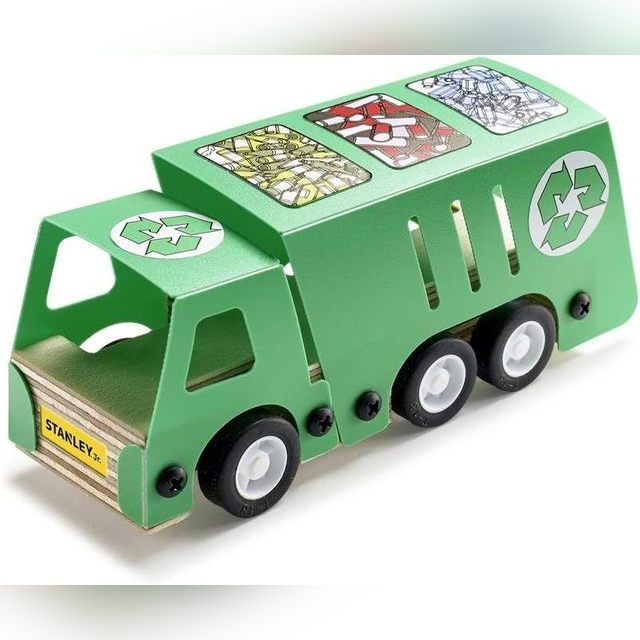 Medinių figūrų gaminimo rinkinys Stanley Jr. Recycling Truck Kit