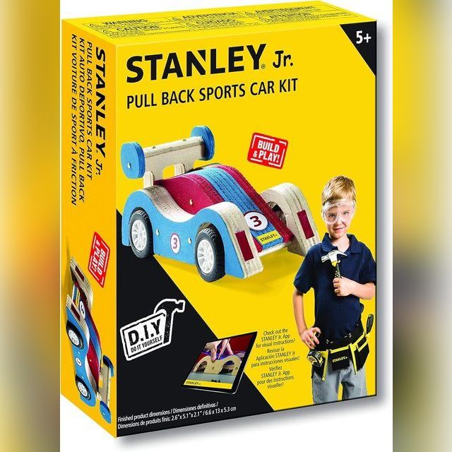 Medinių figūrų gaminimo rinkinys Stanley Pull-Back Sports Car Kit