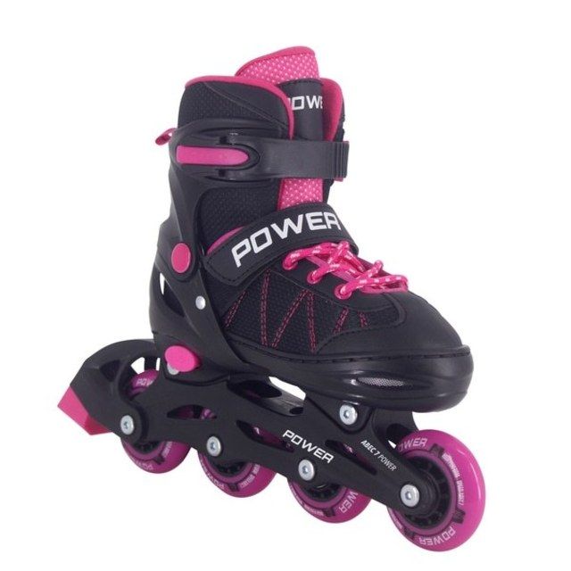 Riedučiai Adjustable Power Inline Skate Pink Black 34-37