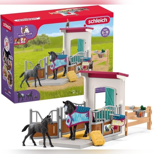 SCHLEICH HORSE CLUB 42611 Horse paddock with mare and foal