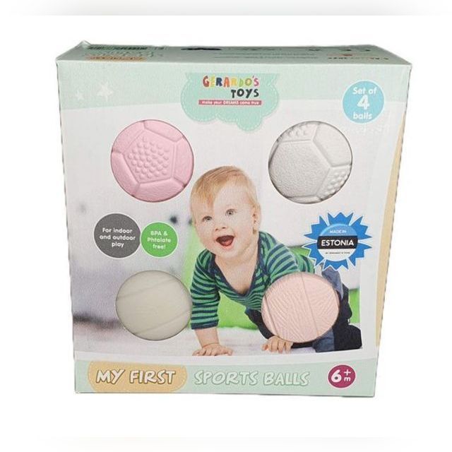 Sensory balls GERARDO TOYS for babies 4 pcs. My first Sports balls