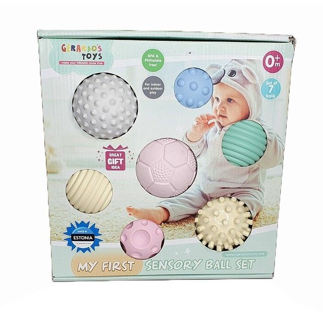 Sensory balls GERARDO TOYS for babies 7 pcs