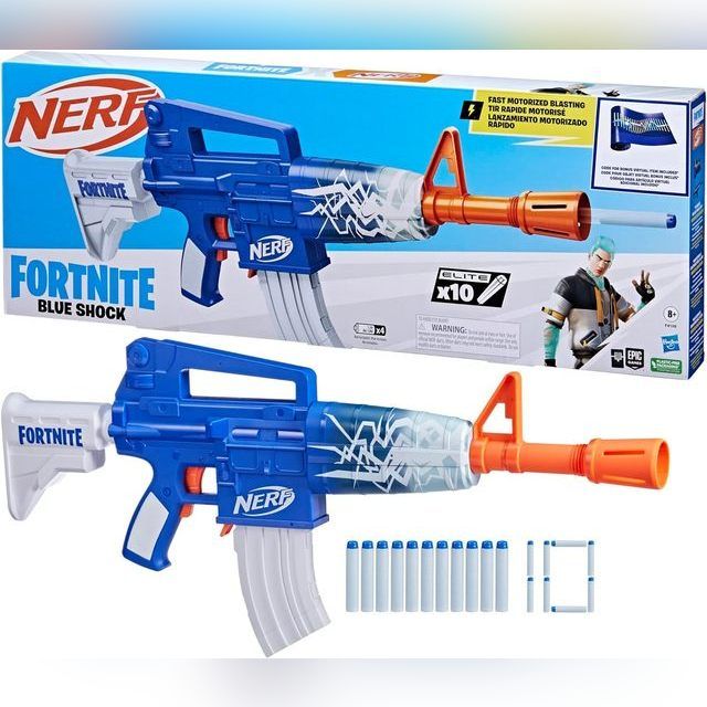 Toy gun with bullets Hasbro Nerf Fortnite Blue Shock 629728