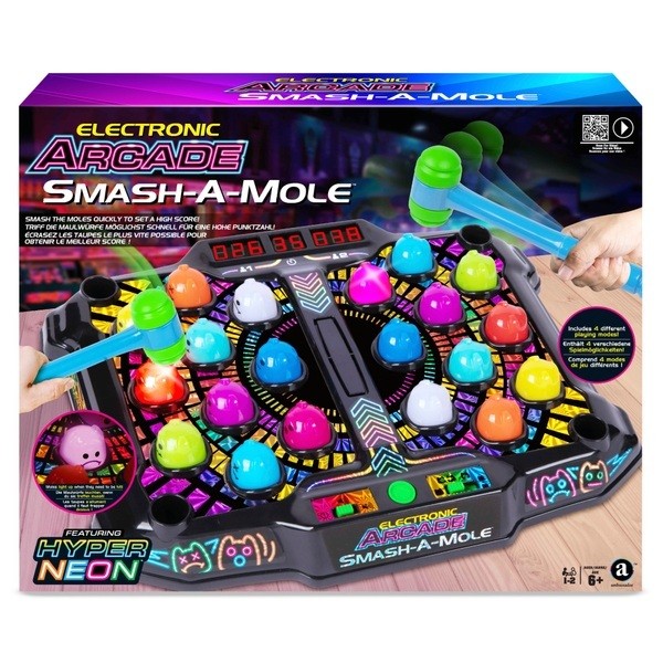 Electronic Arcade Smash-A-Mole Hyper Neon