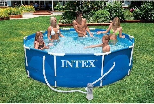 Karkasinis baseinas Intex Beachside Metal Frame With Cartridge Filter Pump 305x76 cm Pool