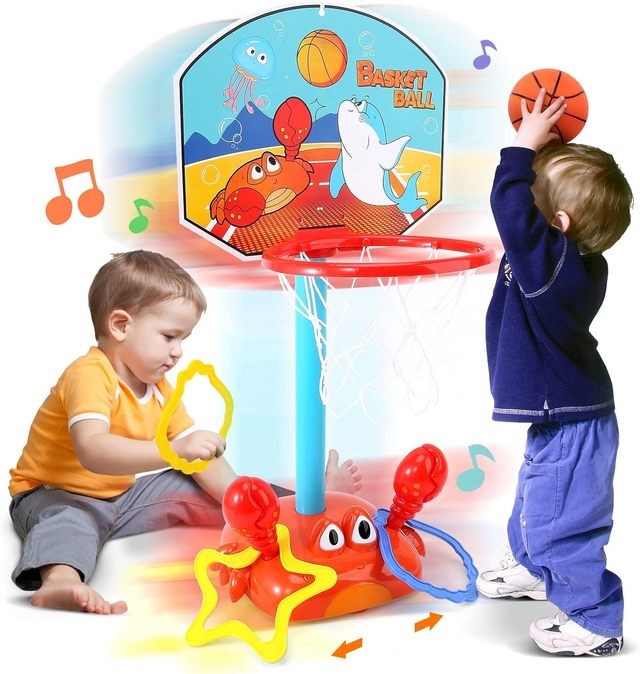 Basketball stand 2 in 1 moving crab kiddie basketball set