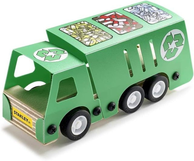 Medinių figūrų gaminimo rinkinys Stanley Jr. Recycling Truck Kit