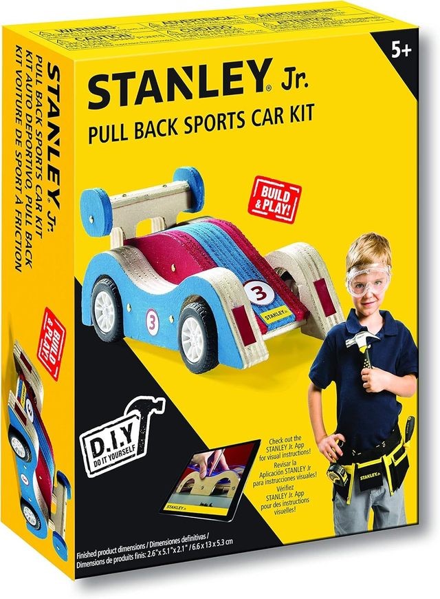 Medinių figūrų gaminimo rinkinys Stanley Pull-Back Sports Car Kit