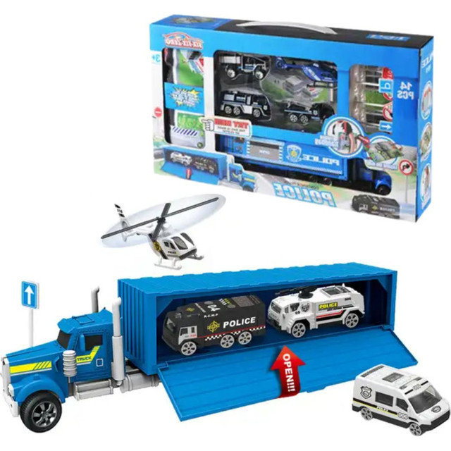 Police truck with accessories 14 parts