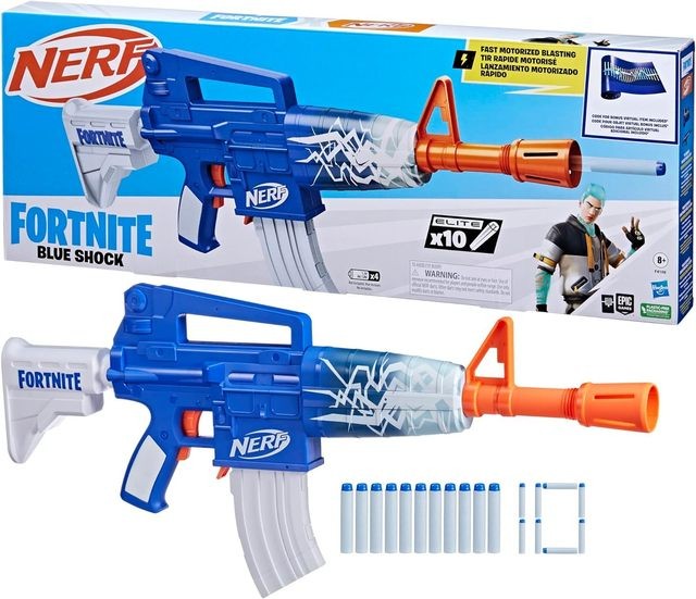 Toy gun with bullets Hasbro Nerf Fortnite Blue Shock 629728