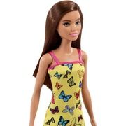 Lėlė Barbie 29cm suknelė su drugeliais (geltona)