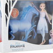 Mattel Disney Frozen Toys, Elsa Fashion Doll & Horse-Shaped Water Nokk Figure