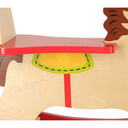 Wooden rocking horse with backrest